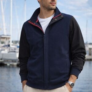 Nautica Men’s Navy Blue Casual Nautical Jacket Lightweight Maritime Style Rain